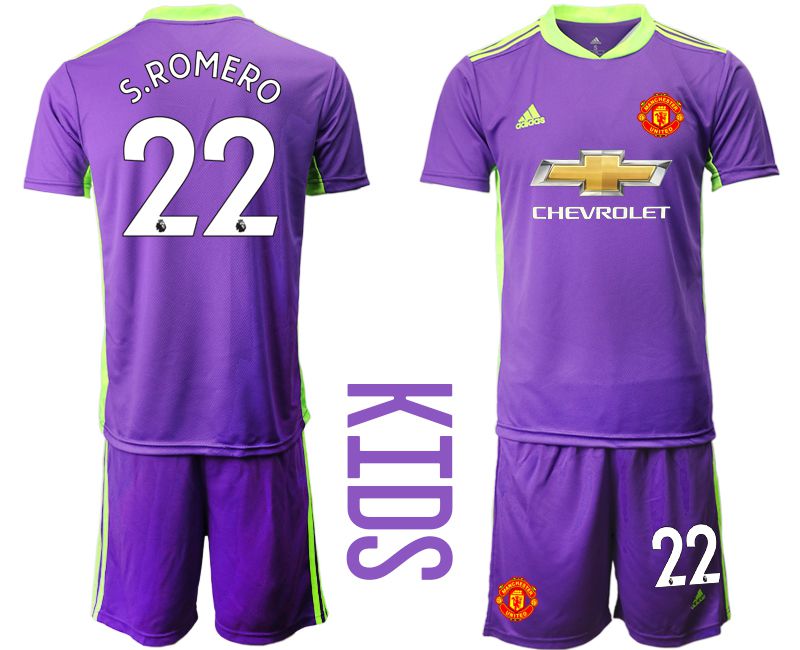 Youth 2020-2021 club Manchester United Russia purple goalkeeper #22 Soccer Jerseys->germany jersey->Soccer Country Jersey